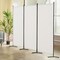 White Polyester Fabric Carbon Steel 3-Panel Room Divider Screen Foldable Privacy